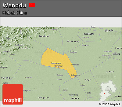 Savanna Style 3D Map of Wangdu
