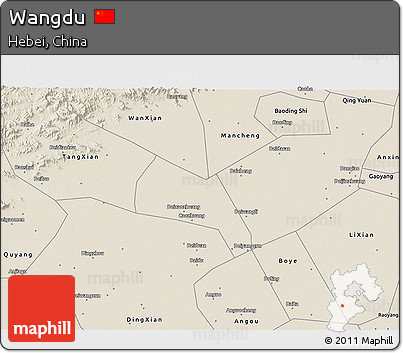 Shaded Relief 3D Map of Wangdu
