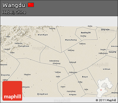 Shaded Relief 3D Map of Wangdu