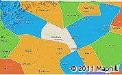 Shaded Relief 3D Map of Wangdu, political outside