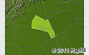 Physical Map of Wangdu, darken