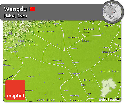 Physical Map of Wangdu