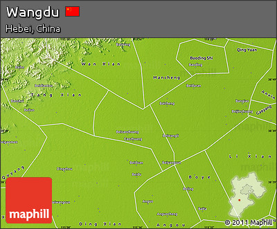 Physical Map of Wangdu