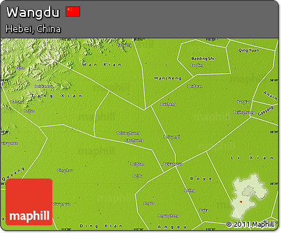 Physical Map of Wangdu