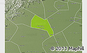 Physical Map of Wangdu, semi-desaturated