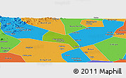 Physical Panoramic Map of Wangdu, political outside