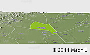 Physical Panoramic Map of Wangdu, semi-desaturated