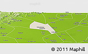 Shaded Relief Panoramic Map of Wangdu, physical outside