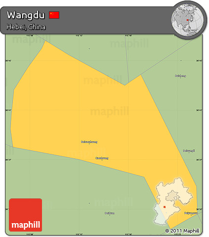 Savanna Style Simple Map of Wangdu
