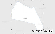 Silver Style Simple Map of Wangdu, single color outside