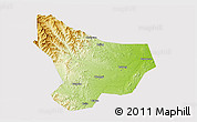 Physical 3D Map of Wu An, cropped outside