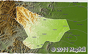 Physical 3D Map of Wu An, darken