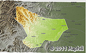 Physical 3D Map of Wu An, darken, semi-desaturated