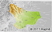 Physical 3D Map of Wu An, lighten, desaturated