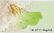 Physical 3D Map of Wu An, lighten