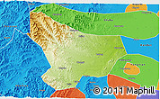 Physical 3D Map of Wu An, political outside