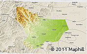 Physical 3D Map of Wu An, shaded relief outside