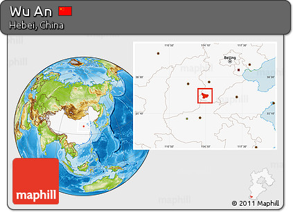Physical Location Map of Wu An, highlighted country