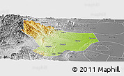 Physical Panoramic Map of Wu An, desaturated