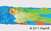 Physical Panoramic Map of Wu An, political outside