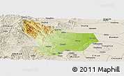 Physical Panoramic Map of Wu An, shaded relief outside