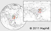 Blank Location Map of Wuqiang, highlighted country, highlighted parent region, within the entire country