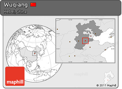 Blank Location Map of Wuqiang, highlighted country, highlighted parent region