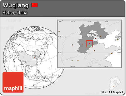 Blank Location Map of Wuqiang, highlighted country, highlighted parent region