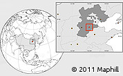 Blank Location Map of Wuqiang, highlighted country, highlighted parent region
