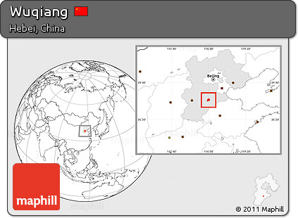 Blank Location Map of Wuqiang, highlighted parent region