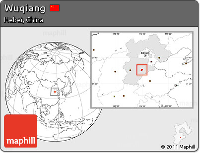 Blank Location Map of Wuqiang, highlighted parent region