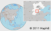 Gray Location Map of Wuqiang, highlighted parent region