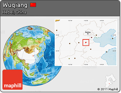 Physical Location Map of Wuqiang, highlighted country