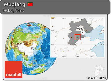 Physical Location Map of Wuqiang, highlighted country, highlighted parent region