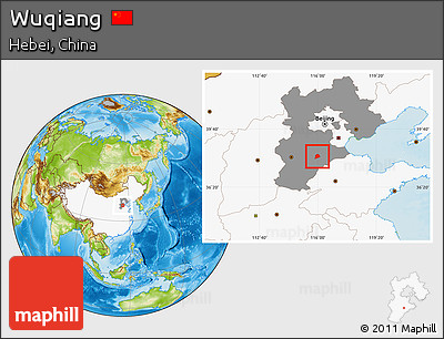 Physical Location Map of Wuqiang, highlighted country, highlighted parent region