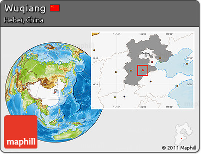 Physical Location Map of Wuqiang, highlighted country, highlighted parent region