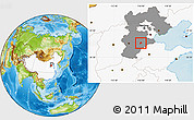 Physical Location Map of Wuqiang, highlighted country, highlighted parent region