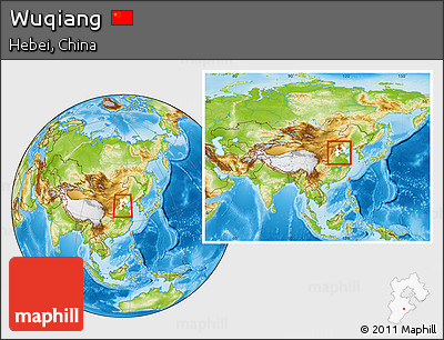 Physical Location Map of Wuqiang, highlighted parent region, within the entire country