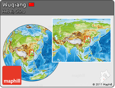Physical Location Map of Wuqiang, highlighted parent region, within the entire country