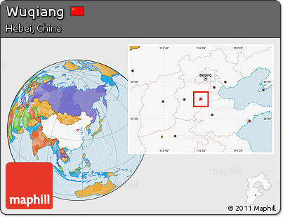 Political Location Map of Wuqiang, highlighted country