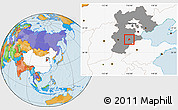 Political Location Map of Wuqiang, highlighted country, highlighted parent region