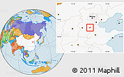 Political Location Map of Wuqiang, highlighted country
