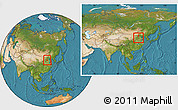 Satellite Location Map of Wuqiang, within the entire country