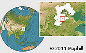 Satellite Location Map of Wuqiang, highlighted parent region