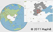 Savanna Style Location Map of Wuqiang, highlighted country, highlighted parent region