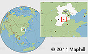 Savanna Style Location Map of Wuqiang, highlighted parent region