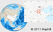 Shaded Relief Location Map of Wuqiang, highlighted country