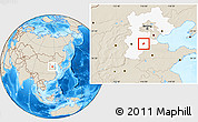 Shaded Relief Location Map of Wuqiang, highlighted parent region