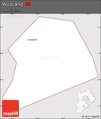 Classic Style Simple Map of Wuqiang, cropped outside