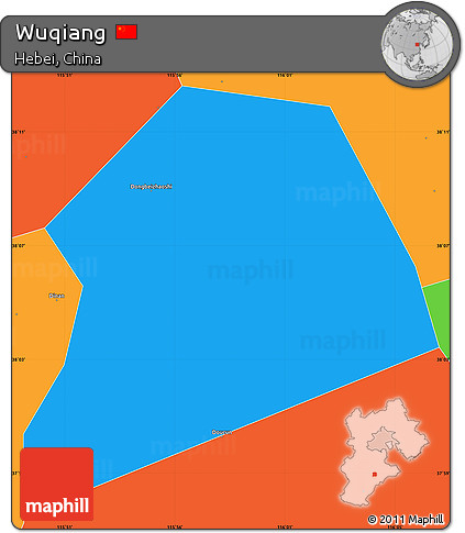 Political Simple Map of Wuqiang